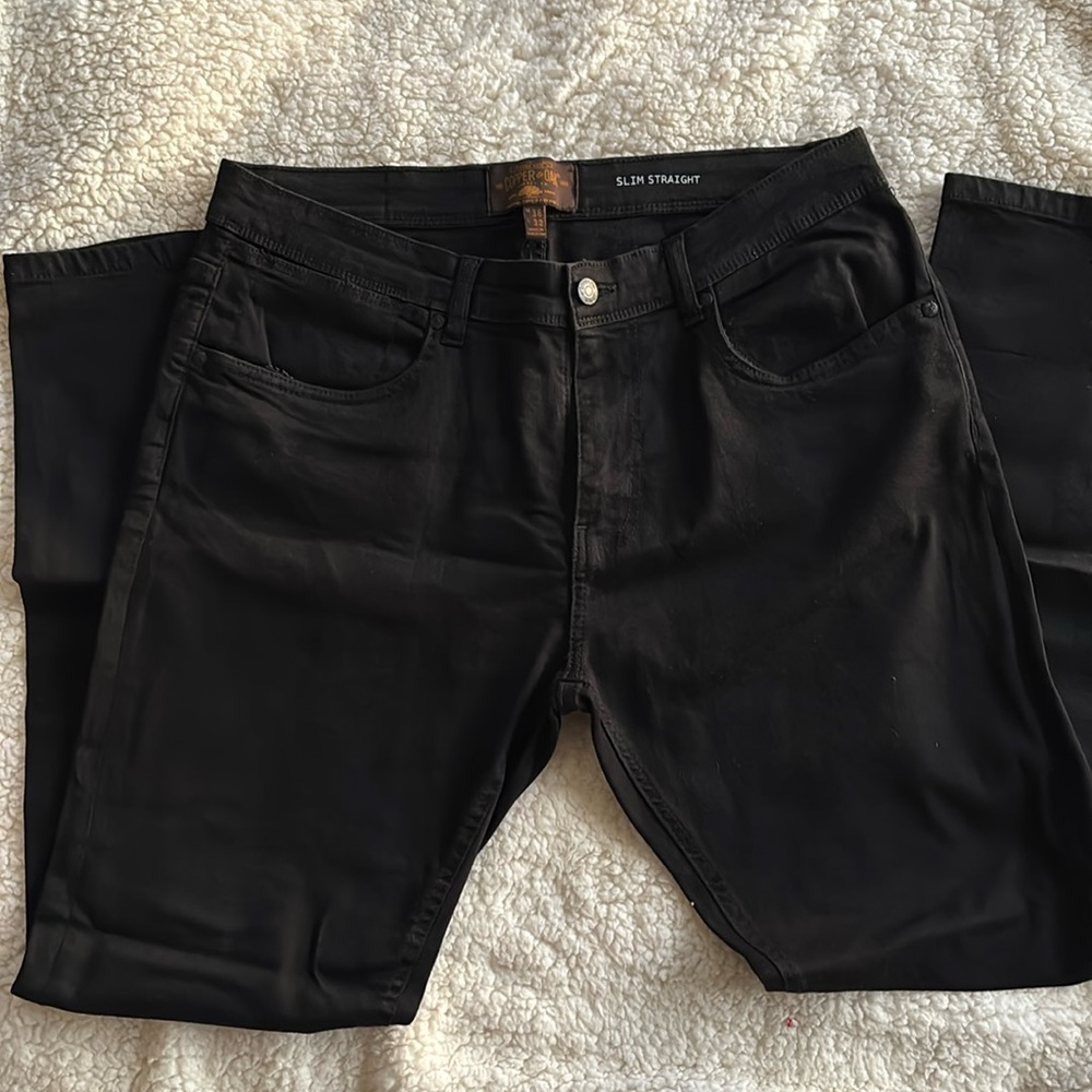 Copper Oak slim straight black jeans 36x32